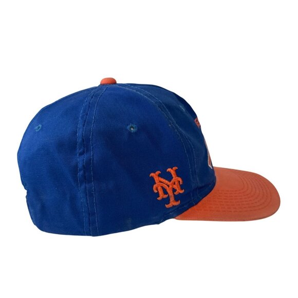 Vntg New York Mets MLB Twill Snapback Hat Blue & Orange Athleisure - Picture 4 of 8